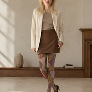 Abstract Mosaic Pattern Tights Hosiery Pantyhose H68-98