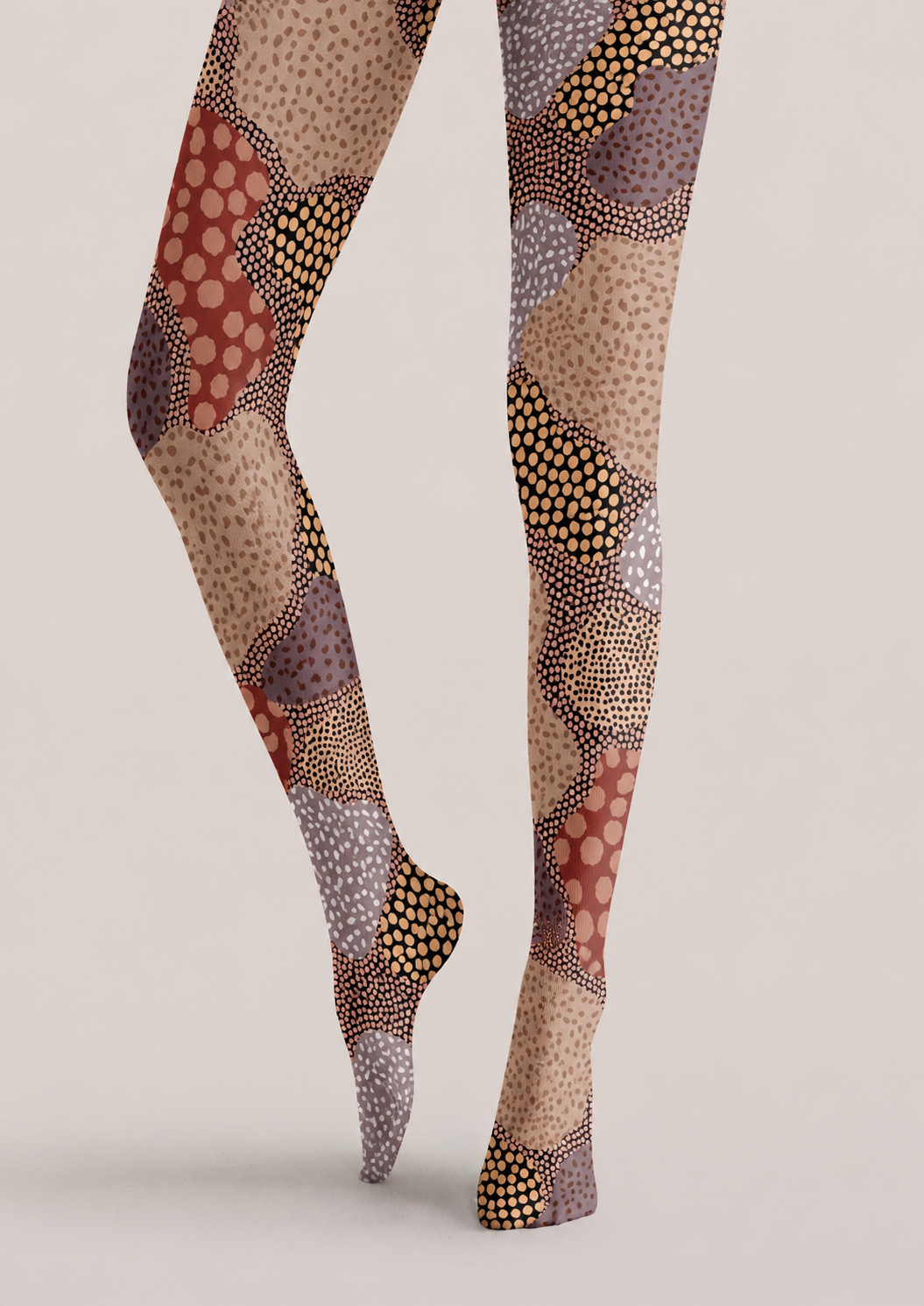 Abstract Mosaic Pattern Tights Hosiery Pantyhose H68-98