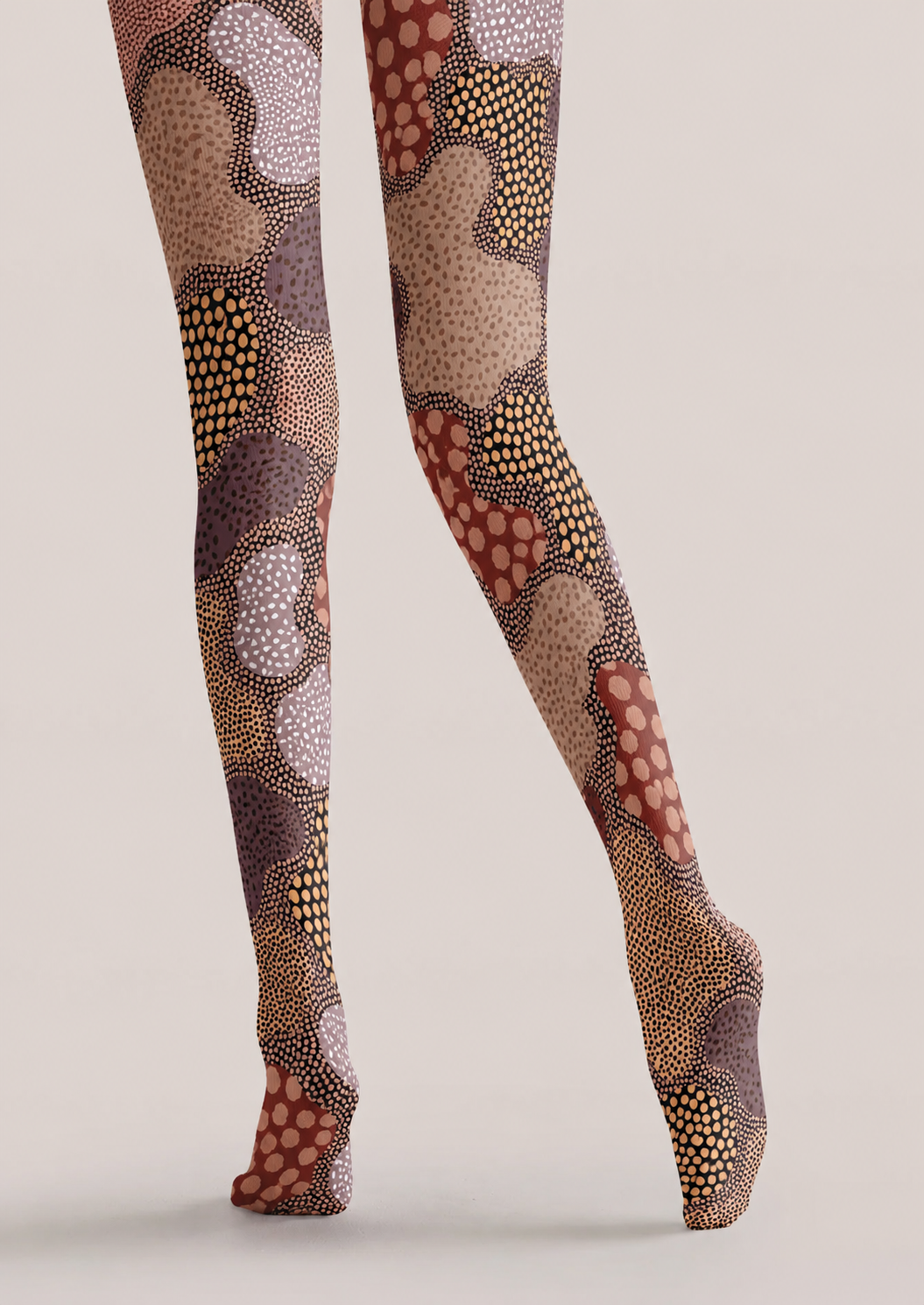 Abstract Mosaic Pattern Tights Hosiery Pantyhose H68-98