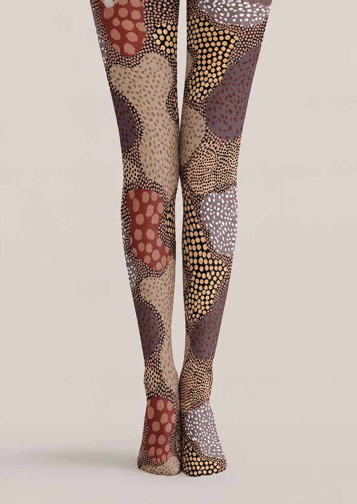 Abstract Mosaic Pattern Tights Hosiery Pantyhose H68-98