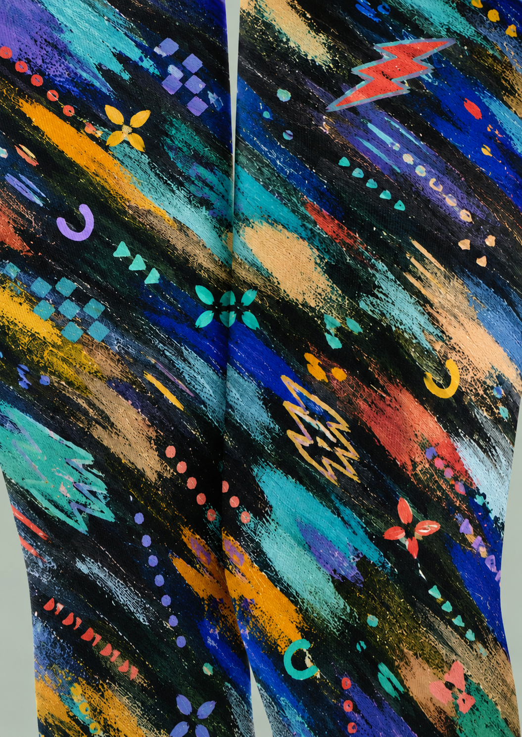 Abstract Brush Stroke Colorful Tights H68-99