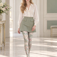 Oriental Floral Scenic Tights Pantyhose H69-1