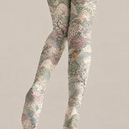 Oriental Floral Scenic Tights Pantyhose H69-1