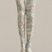 Oriental Floral Scenic Tights Pantyhose H69-1