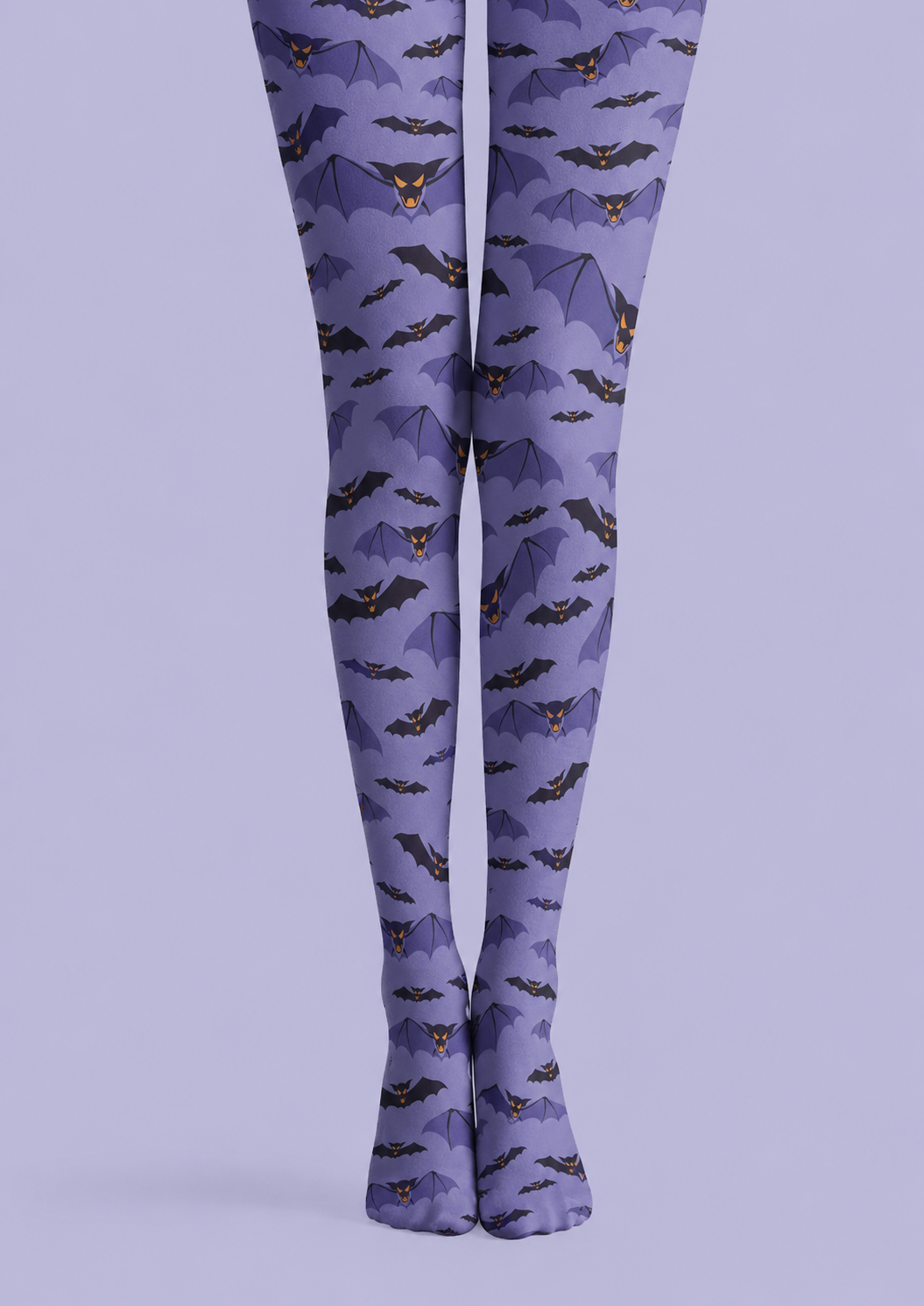 Purple Bat Print Tights Graphic Hosiery H69-10