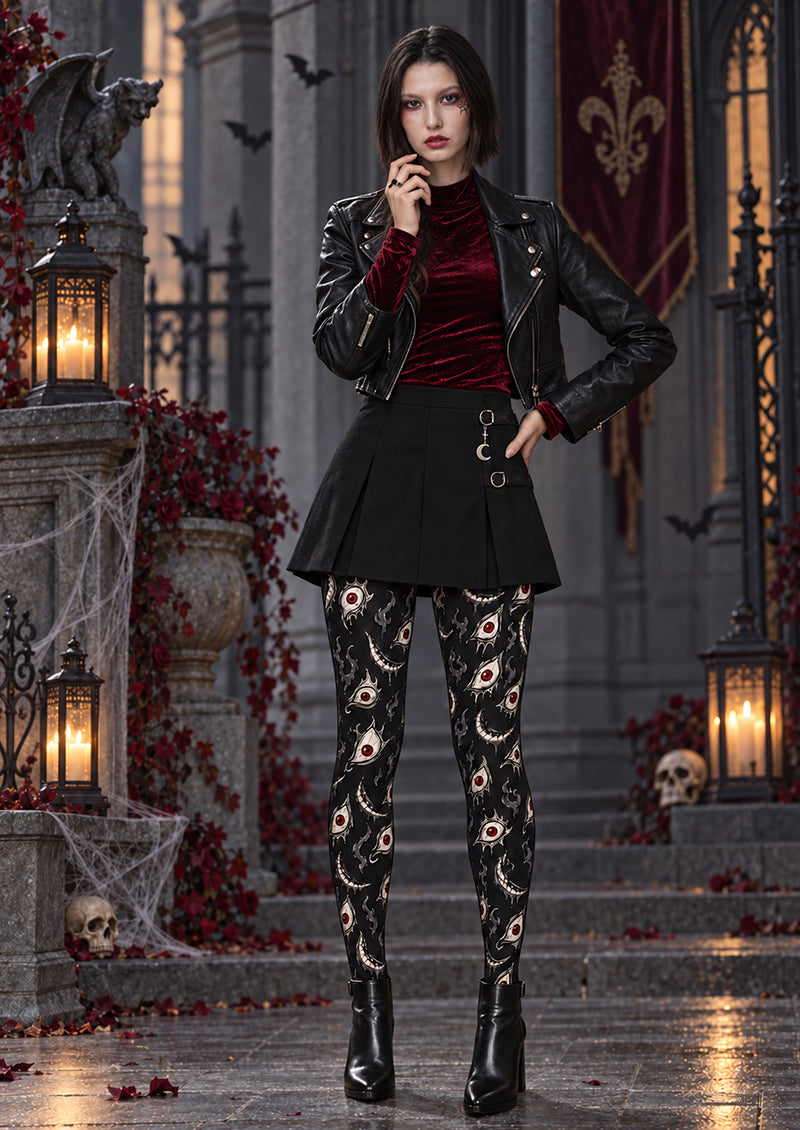 Horror Eye Graphic Halloween Tights Hosiery H69-11