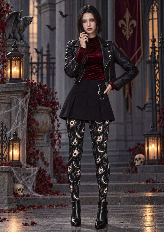 Horror Eye Graphic Halloween Tights Hosiery H69-11
