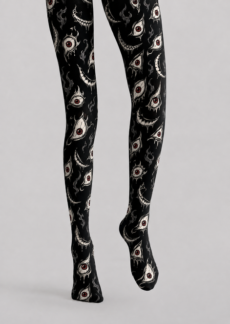 Horror Eye Graphic Halloween Tights Hosiery H69-11