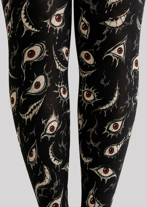 Horror Eye Graphic Halloween Tights Hosiery H69-11