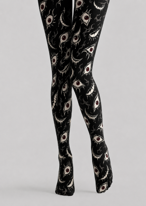 Horror Eye Graphic Halloween Tights Hosiery H69-11