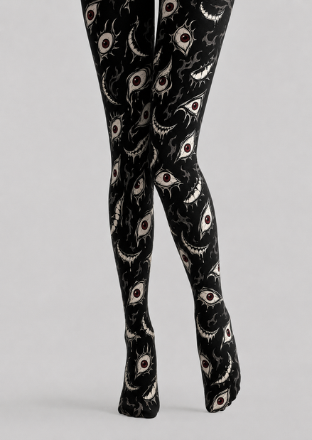 Horror Eye Graphic Halloween Tights Hosiery H69-11