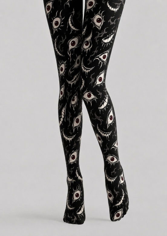 Horror Eye Graphic Halloween Tights Hosiery H69-11