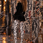 Skull Print Gothic Halloween Tights Pantyhose H69-12