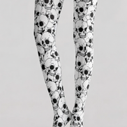 Skull Print Gothic Halloween Tights Pantyhose H69-12