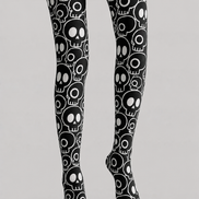 Black Skull Pattern Tights Hosiery Pantyhose H69-13