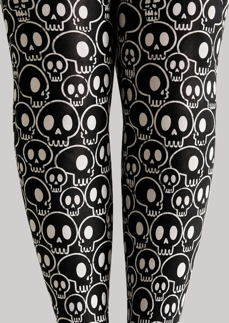 Black Skull Pattern Tights Hosiery Pantyhose H69-13