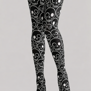 Black Skull Pattern Tights Hosiery Pantyhose H69-13
