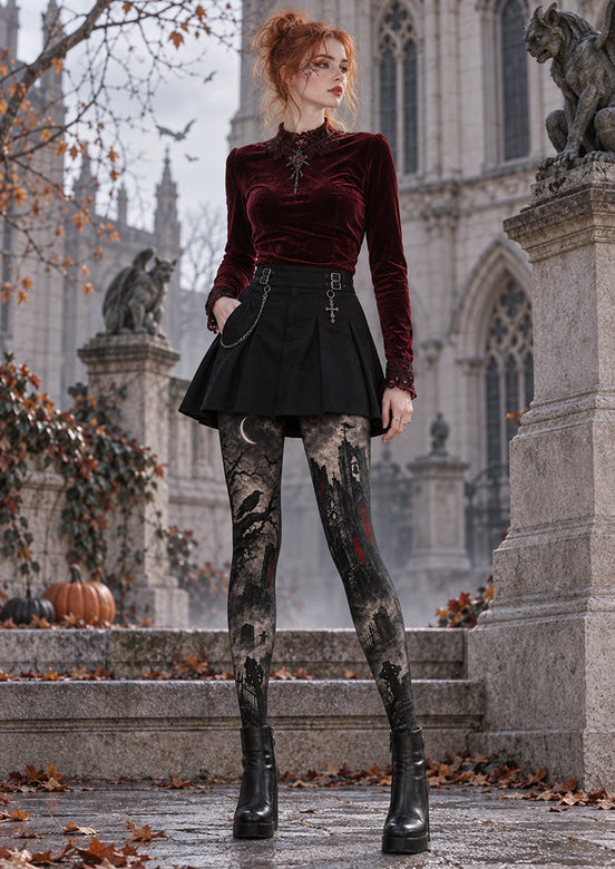 Haunted Church Graveyard Tights H69-16