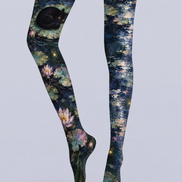 Moonlit Black Cat Pond Tights Hosiery Pantyhose H69-17