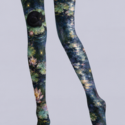 Moonlit Black Cat Pond Tights Hosiery Pantyhose H69-17