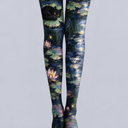 Moonlit Black Cat Pond Tights Hosiery Pantyhose H69-17