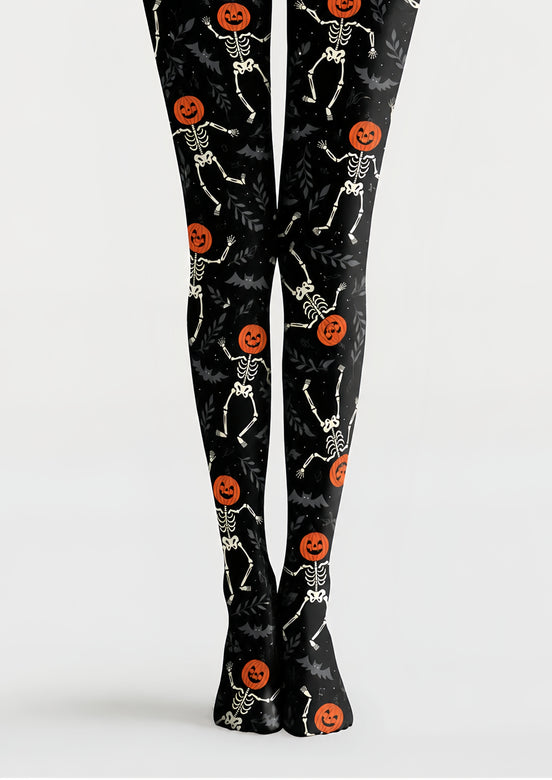 Cute Spooky Pumpkin Bone Print Tights H69-18