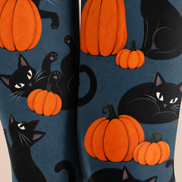 Black Cat Pumpkin Halloween Tights H69-19
