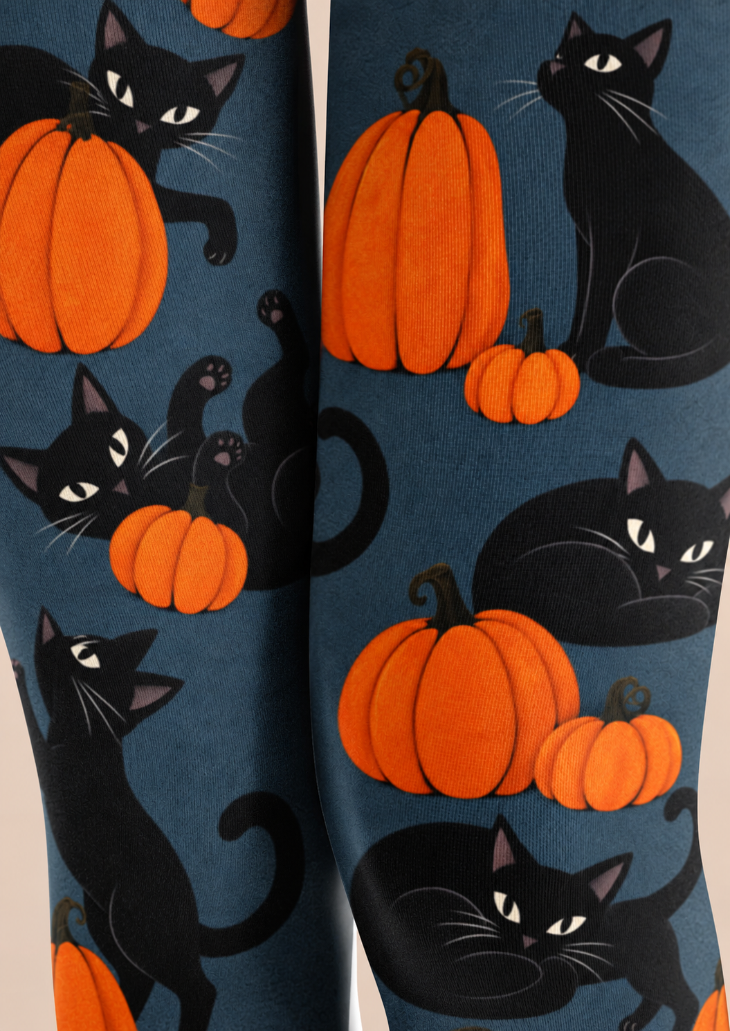 Black Cat Pumpkin Halloween Tights H69-19