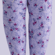 Lavender Floral Print Tights Pantyhose H69-2