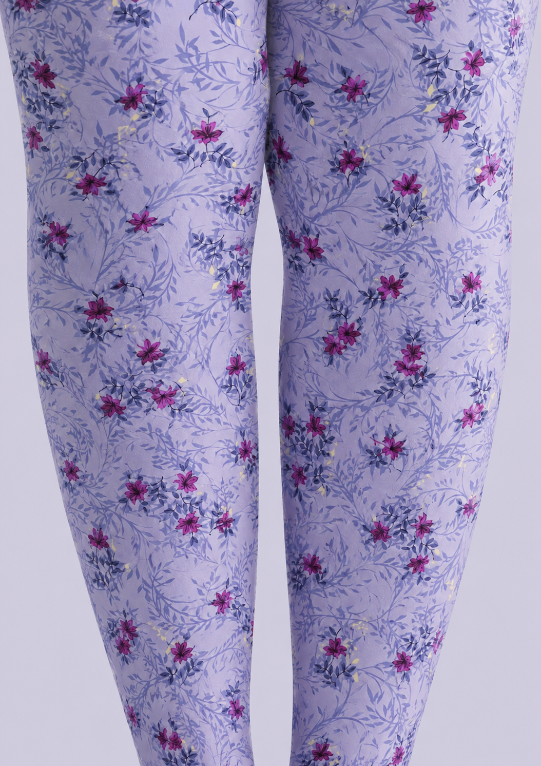 Lavender Floral Print Tights Pantyhose H69-2