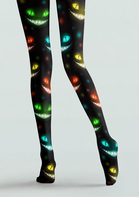 Glowing Monster Face Halloween Tights H69-21