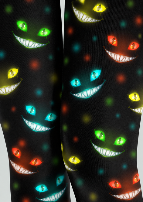 Glowing Monster Face Halloween Tights H69-21
