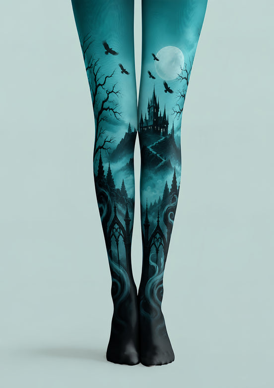 Mystic Castle Raven Halloween Tights H69-22