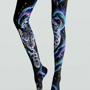 Galaxy Snow Leopard Print Pantyhose Tights H69-23
