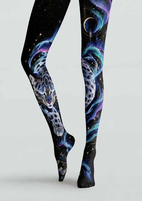 Galaxy Snow Leopard Print Pantyhose Tights H69-23