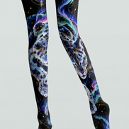 Galaxy Snow Leopard Print Pantyhose Tights H69-23