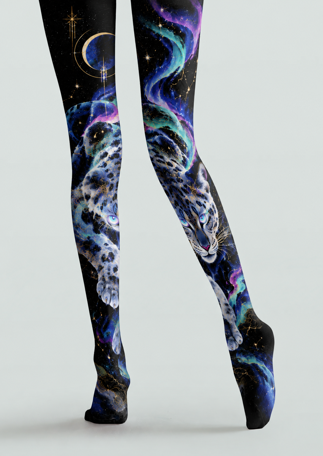 Galaxy Snow Leopard Print Pantyhose Tights H69-23