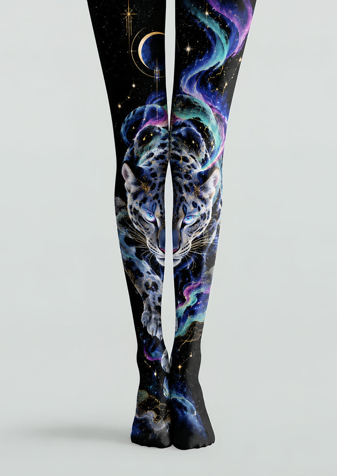 Galaxy Snow Leopard Print Pantyhose Tights H69-23