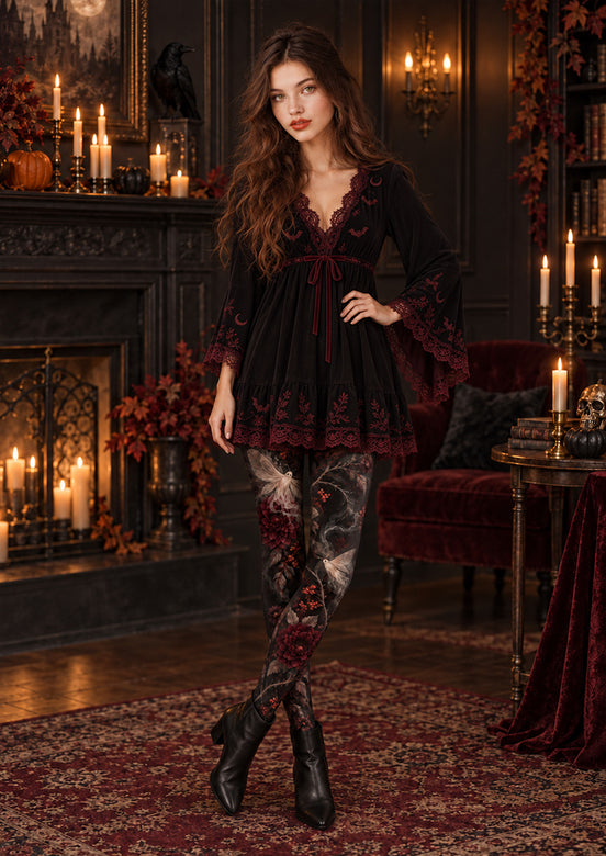 Halloween Ghost Bloom Tights Hosiery H69-27