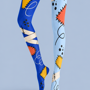 Playful Color Block Tights Hosiery Pantyhose H69-28