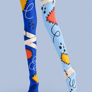 Playful Color Block Tights Hosiery Pantyhose H69-28