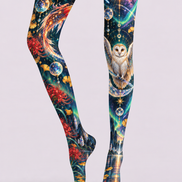 Celestial Owl Eclipse Graphic Tights Pantyhose H69-29