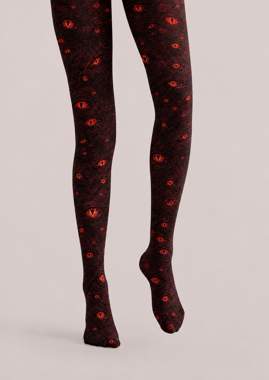 Blood Red Eye Print Gothic Tights H69-3