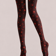 Blood Red Eye Print Gothic Tights H69-3