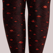 Blood Red Eye Print Gothic Tights H69-3