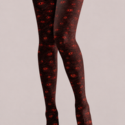 Blood Red Eye Print Gothic Tights H69-3