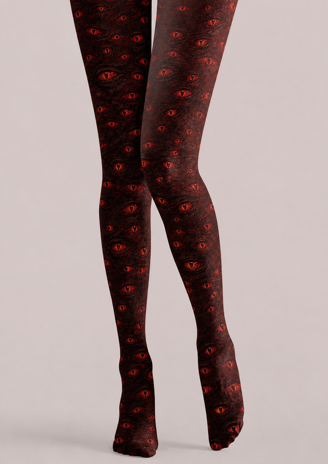 Blood Red Eye Print Gothic Tights H69-3