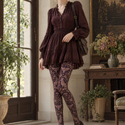 Mystic Fox Botanical Tights Hosiery Pantyhose H69-30