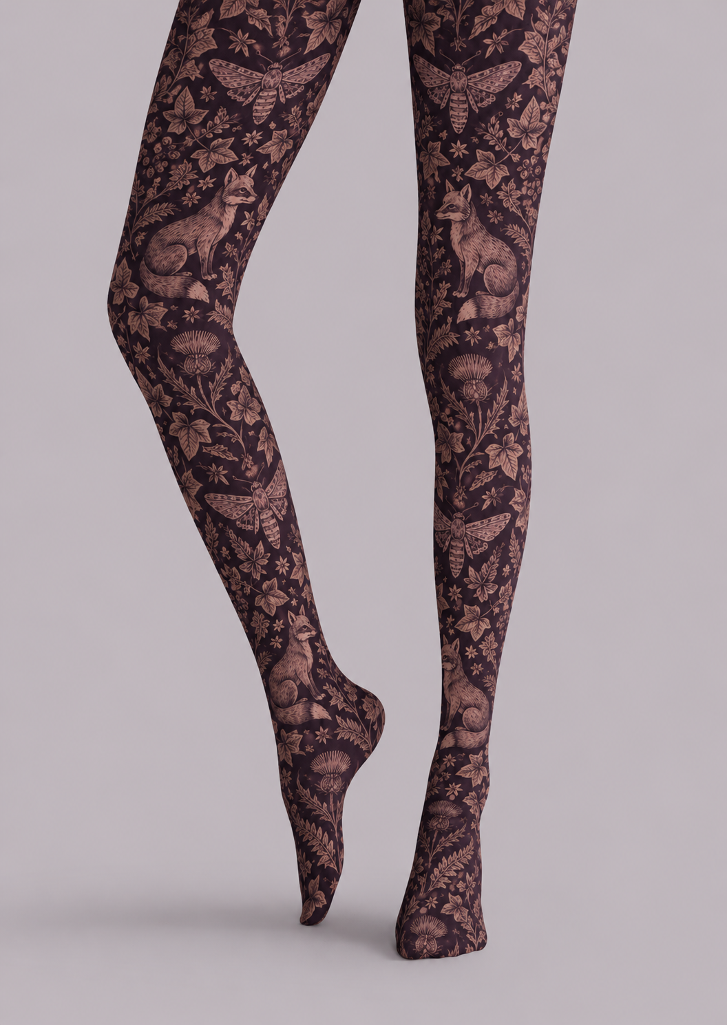 Mystic Fox Botanical Tights Hosiery Pantyhose H69-30