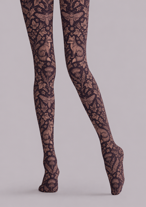 Mystic Fox Botanical Tights Hosiery Pantyhose H69-30